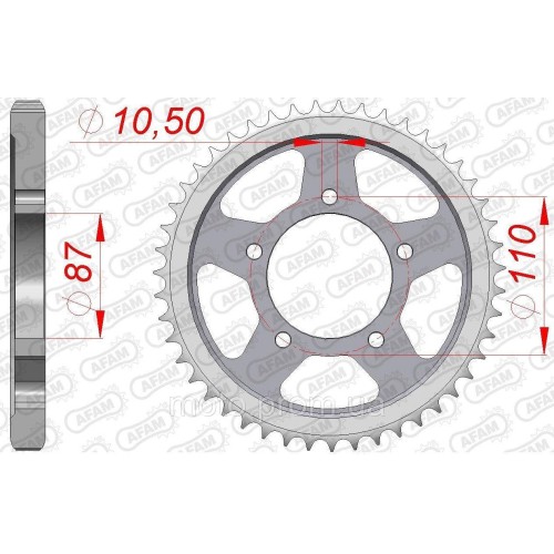 Зірка AFAM 530 Steel Chainwheel - Suzuki [Silver], 47z