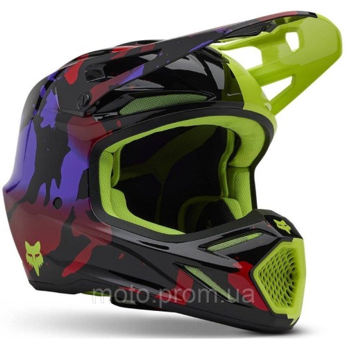 Шолом FOX V3 Helmet - THROTTLE [Flo Yellow], XXL