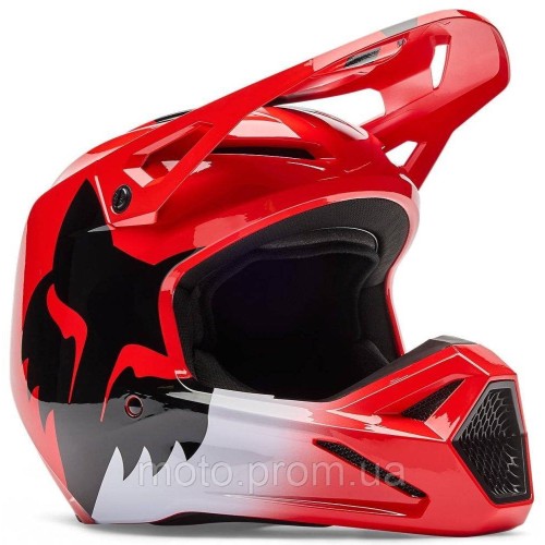 Шолом FOX YTH V1 Helmet - SHIELD [Flo Red], YS