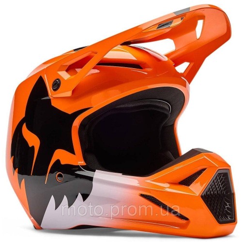 Шолом FOX YTH V1 Helmet - SHIELD [Flo Orange], YL