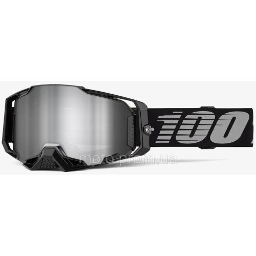 Окуляри 100% ARMEGA Goggle [Black], Mirror Silver Lens