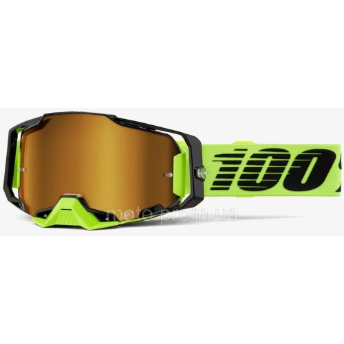 Окуляри 100% ARMEGA Goggle [Neon Yellow], Mirror Gold Lens