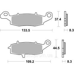 Гальмівні колодки SBS Performance Rear Brake Pads, Sinter Гальмівні колодки SBS Performance Rear Brake Pads, Sinter