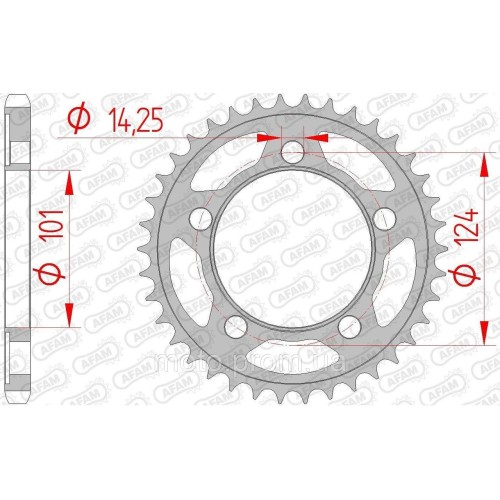 Зірка AFAM 525 Steel Chainwheel - KTM [Black], 38z
