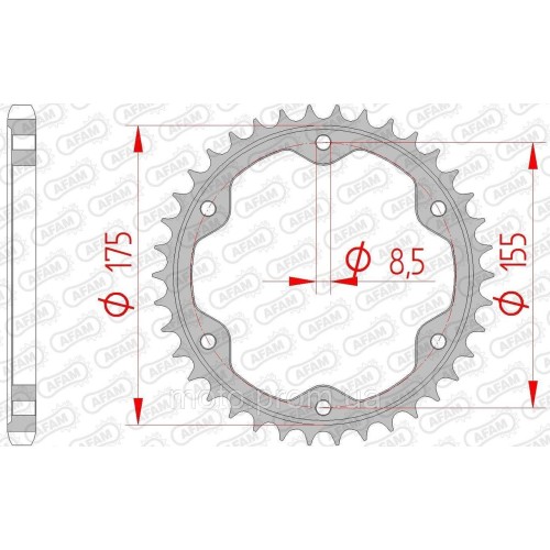 Зірка AFAM 525 Steel Chainwheel - KTM [Black], 38z
