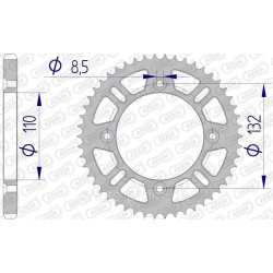 Зірка AFAM 428 Aluminium Chainwheel - KTM [Silver], 49z