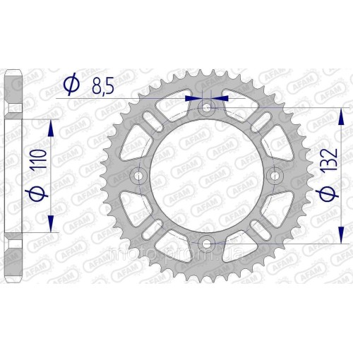 Зірка AFAM 428 Aluminium Chainwheel - KTM [Silver], 49z