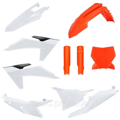 Пластик Polisport MX kit - KTM (23-) [Orange/White], KTM