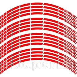 Наклейка на обід колеса Suzuki Red Наклейка на обід колеса Suzuki Red