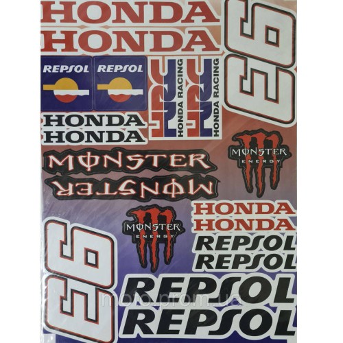 Наклейка лист А3 Honda 93