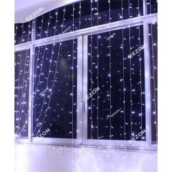 Штора 600 LED 3м*3м, прозор/провід 2,2мм, білий (статичний режим) (20) Штора 600 LED 3м*3м, прозор/провід 2,2мм, білий (статичний режим) (20)