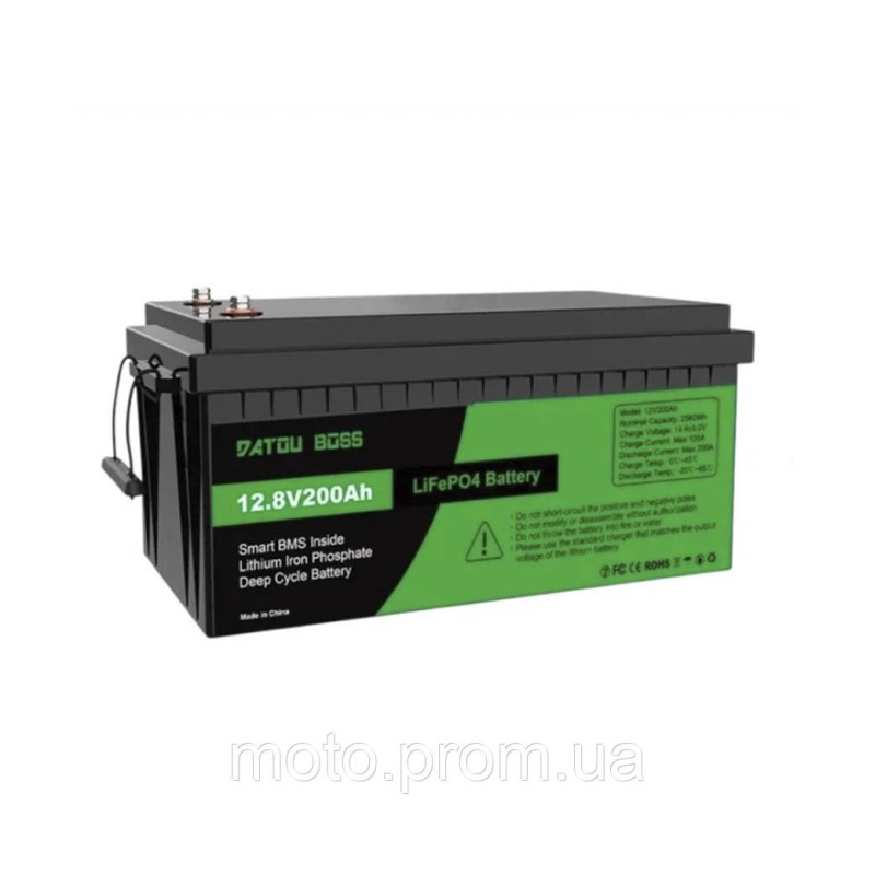 Акумулятор DATOU BOSS LiFePO4 12,8V-200Ah 2,56 КВт) BMS для ДБЖ