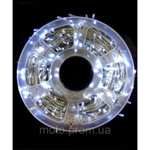 Уличная 320LED 50м на катушке, прозрачный ПВХ 2мм ІР44, белый+ FLASH (10)
