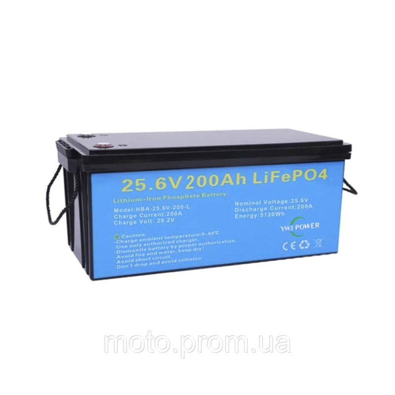 Акумулятор YWJ POWER LiFePO4 25,6V-200Ah (5,12 КВт) BMS, для ДБЖ