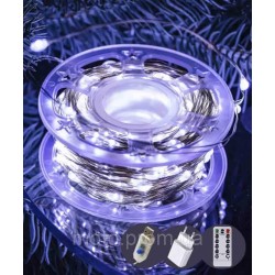 Роса 1000 LED 100м прозорий провід, реле 8 режимів +USB, пульт ДК, білий (50) Роса 1000 LED 100м прозорий провід, реле 8 режимів +USB, пульт ДК, білий (50)