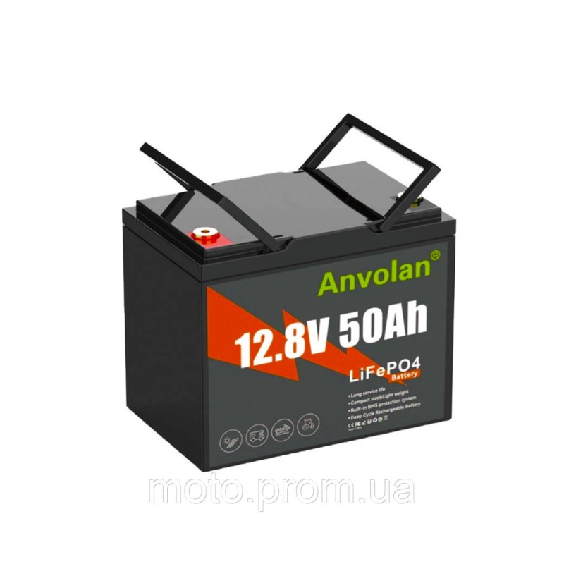 Акумулятор Anvolan LiFePO4 12V-50Ah (640 Вт) BMS, для ДБЖ