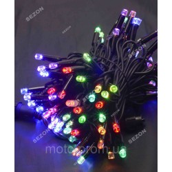Вулична 200 LED, 20м, чорний каучук 3,3мм, мульті RGB (10)
