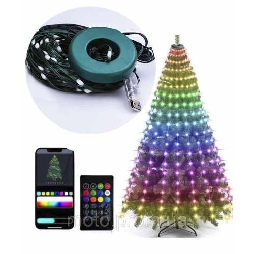 Smart пучок 2m 10 ліній 210LED, USB, пульт ДК, керування смартфоном, RGB (42)