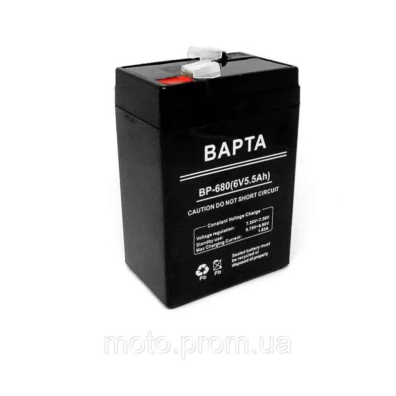 Акумуляторна батарея ВАРТА ВР-680, 6В 5.5Аг