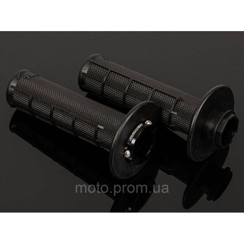 Гріпси Renthal MX R-Works Lock-On Grips - Half Waffle Black, Ultra Tacky