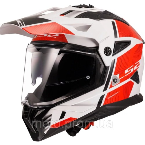 Мотошлем LS2 MX702 Pioneer 2 Hill White Red 06 S