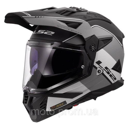 Мотошлем LS2 MX702 Pioneer 2 Rally Matt Gray Black XL