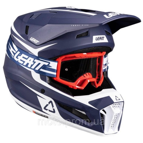 Мотошолом LEATT Moto 3.5 Helmet + Goggle Blue M