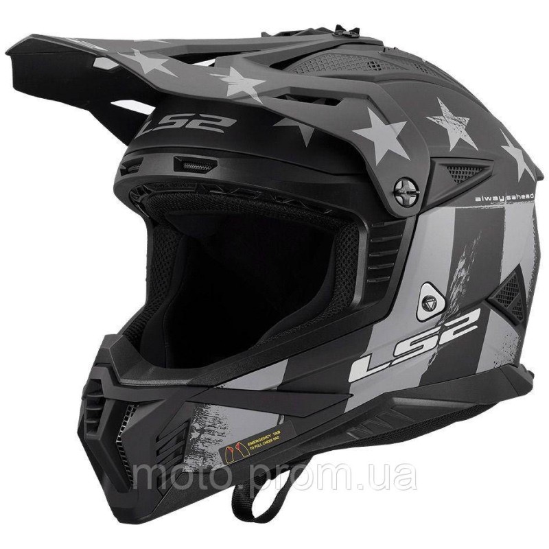 Мотошлем LS2 MX708 Fast 2 Battle Scar Matt Tonal Gray Black M