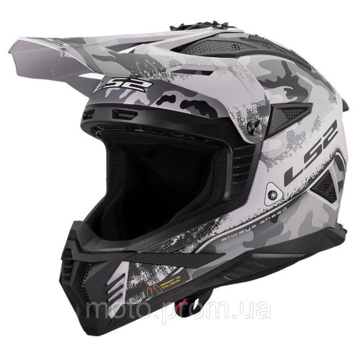 Мотошлем LS2 MX708 Fast 2 Carbine Matt Tonal Gray Black XL