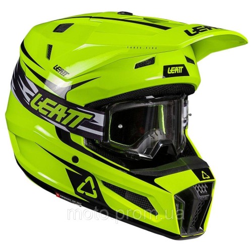 Шолом LEATT Moto 3.5 Helmet + Goggle [Neon Yellow], XL