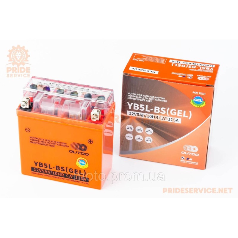 Аккумулятор 12V5Ah YB5L-BS GEL (L120*W60*H130мм)
