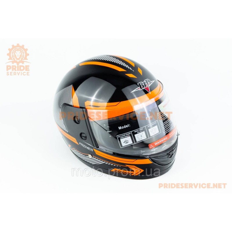 Шолом інтеграл BLD-825B М (57-58см), чорно-помаранчевий