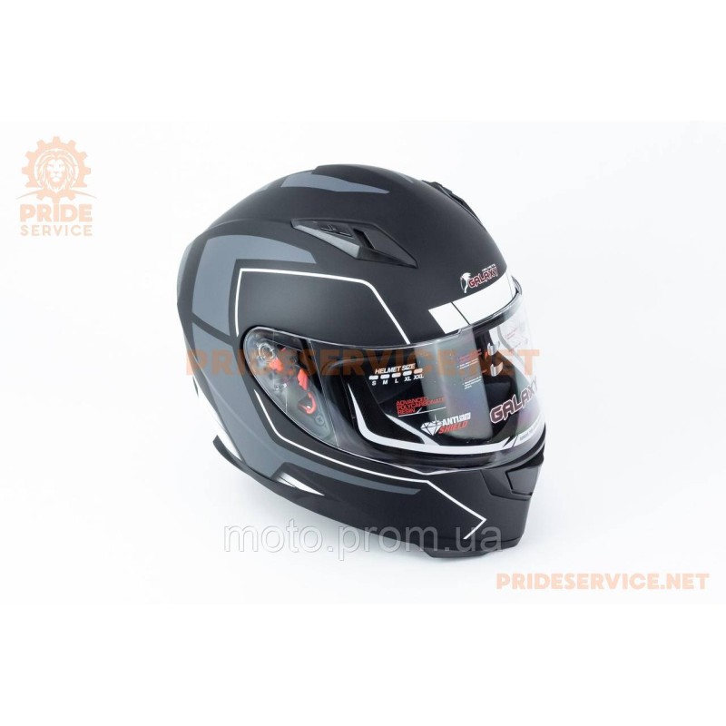Шлем интеграл GLX-313 L (59-60см), чёрно-белый мат