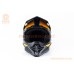 Шлем кроссовый (стандарт DOT) GLX-803 L (59-60см), чёрно-оранжевый мат