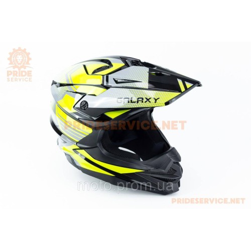 Шолом кросовий (стандарт DOT) GLX-803 L (59-60см), чорно-салатовий