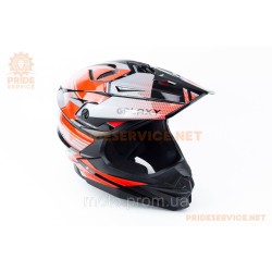 Шолом кросовий (стандарт DOT) GLX-803 L (59-60см), чорно-червоний