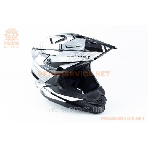 Шолом кросовий (стандарт DOT) GLX-803 M (57-58см), чорно-білий