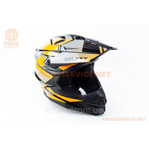 Шолом кросовий (стандарт DOT) GLX-803 M (57-58см), чорно-помаранчевий