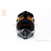 Шлем кроссовый (стандарт DOT) GLX-803 S (55-56см), чёрно-оранжевый