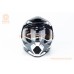 Шлем кроссовый с визором (стандарт DOT), выдвижные очки GLX-802 L (59-60см), чёрно-белый мат