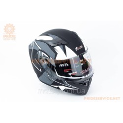 Шлем модуляр с откидным подбородком, выдвижные очки GLX-902 M (57-58см), чёрно-белый мат Шлем модуляр с откидным подбородком, выдвижные очки GLX-902 M (57-58см), чёрно-белый мат