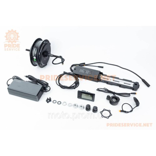 ЭЛЕКТРО-мотор заднего колеса 36V-500W, под вольнобег, Disk-brake, крепл. гайка+контроллер, ручка газа, зарядное устройство, E-BIKE