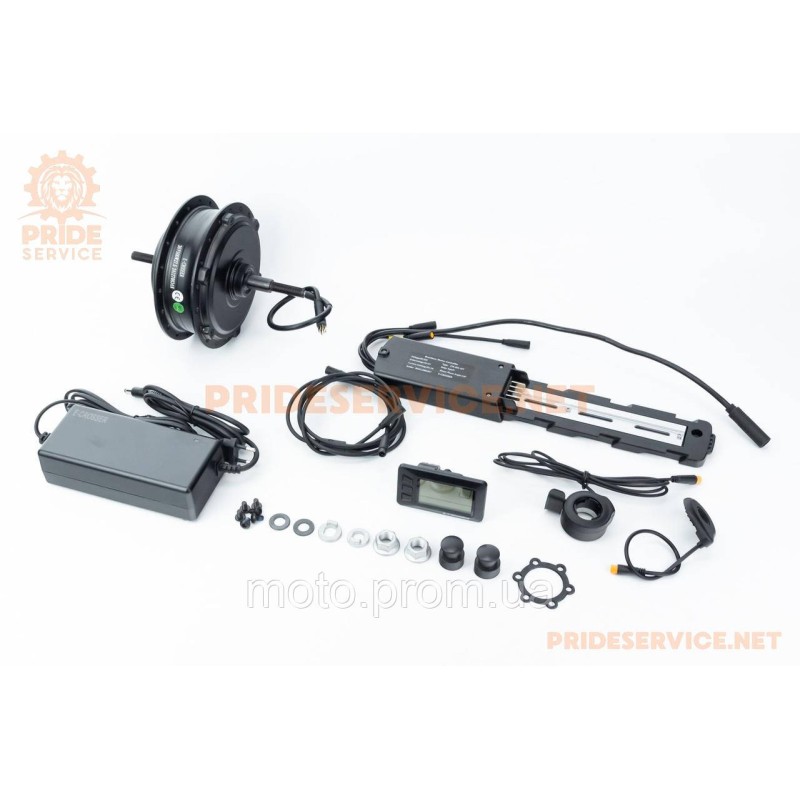 ЭЛЕКТРО-мотор заднего колеса 36V-500W, под вольнобег, Disk-brake, крепл. гайка+контроллер, ручка газа, зарядное устройство, E-BIKE