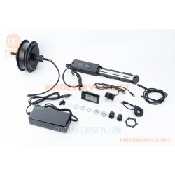 ЕЛЕКТРО-мотор заднього колеса 36V-500W, під касету, Disk-brake, кріпл. гайка+контролер, ручка газу, зарядний пристрій, E-BIKE