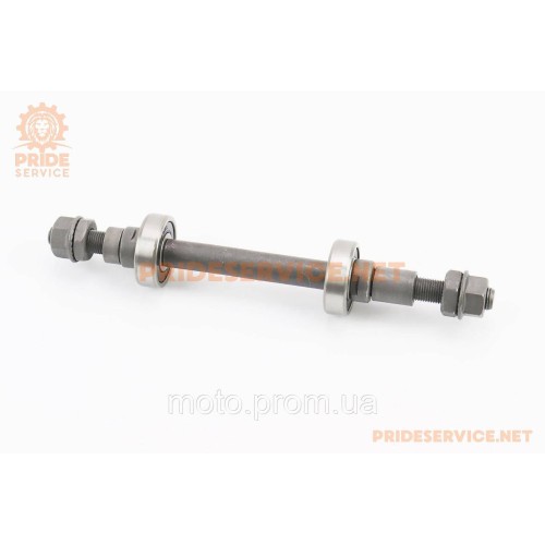 Вісь задня MTB М10х180мм, пром-підшипники 6200 2RS, кріпл. гайка, чорна