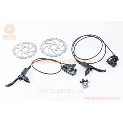 Гальмо Disk-brake гідравлічне переднє (F160/R140мм)+заднє (F180/R160мм), диски 160/180мм, кріпл. 6 болтів, чорні LOGAN Гальмо Disk-brake гідравлічне переднє (F160/R140мм)+заднє (F180/R160мм), диски 160/180мм, кріпл. 6 болтів, чорні LOGAN
