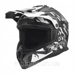 Мотошолом LS2 MX708 Fast 2 GROTESK Black Grey M