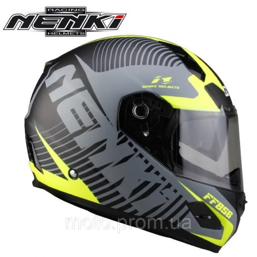 Шолом (інтеграл) Nenki FF-856, Matte Grey Yellow (L)