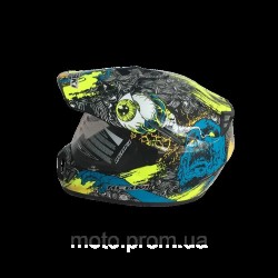 Шлем (мотард) Nenki MX-310, Bright Black Yellow (M)