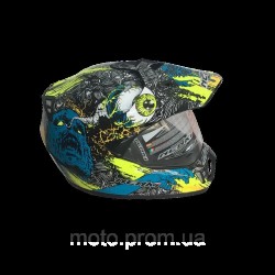 Шлем (мотард) Nenki MX-310, Bright Black Yellow (XL)